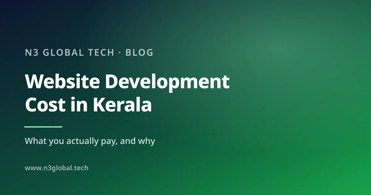 Website development cost in Kerala: pricing guide by N3 Global Tech