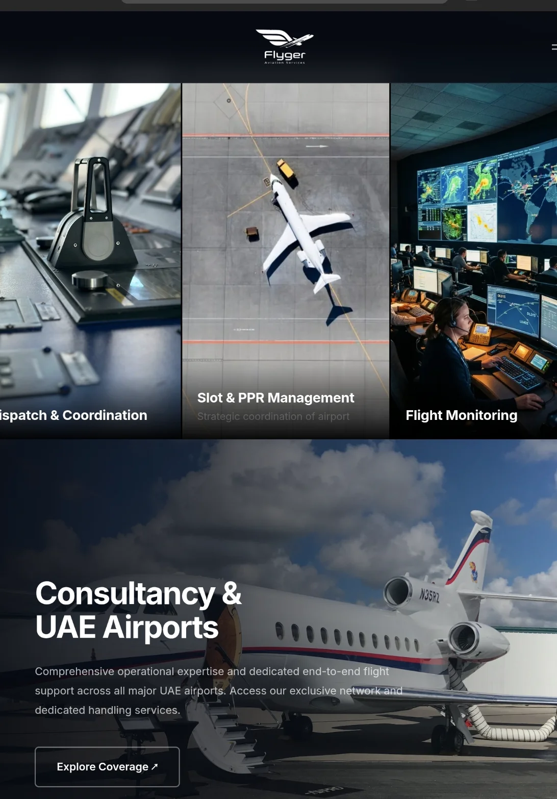 Flyger Aviation Services: global flight operations website